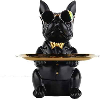 Nouvelle figurine de bouledogue en résine multicolore décoration d'intérieur sculpture de pièce