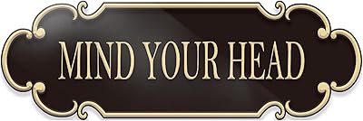 Panneau mind your head noir or 9 "x3 " – plaque de porte