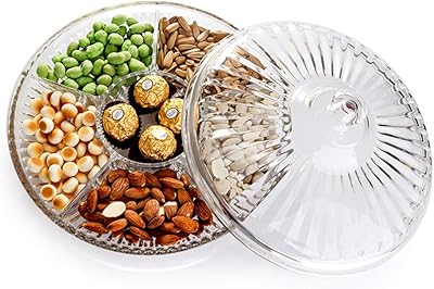 Ensemble de plateaux à collations à six sections de 12,6", récipient de service