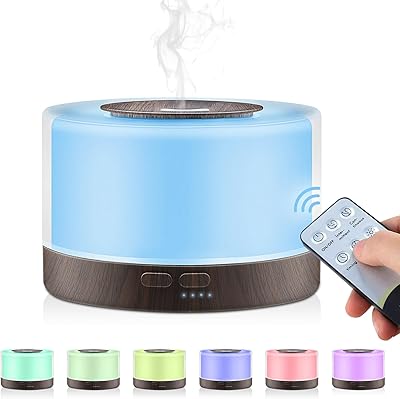Diffuseur d'huiles essentielles d'aromathérapie homarket 500 ml humidificateur à brume fraîche avec veilleuse