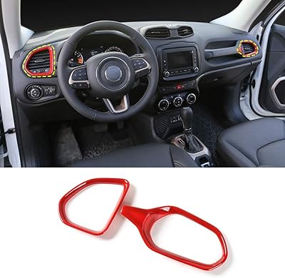 Pour jeep renegade 2015-2020 climatiseurs de tableau de bord pour bouches d'aération, accessoires intérieurs abs rouge 2 pièces. Des produits variés pour tous les besoins sur Diaytar Sénégal