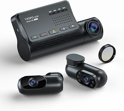 Caméra de tableau de bord viofo a139 3 canaux pour voiture, gps wifi