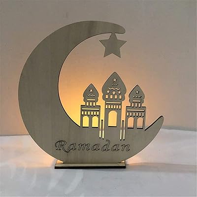 Décoration de table ornée en bois pour l'aïd, ramadan eid mubarak, décoration