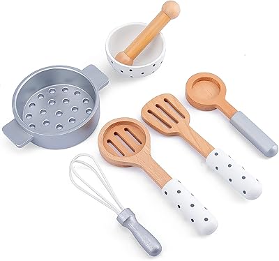 Ensemble de jouets d'ustensiles de cuisine en bois, ensemble d'ustensiles de cuisine pour enfants, ustensiles de cuisine, ustensiles de cuisine, outils de cuisson, 7 pièces (outils de cuisson). Le meilleur du e-commerce discount réuni sur Diaytar
