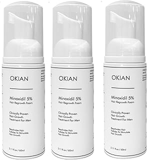 Mousse minoxidil 5%, traitement de repousse des cheveux pour des cheveux plus épais
