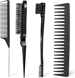 Ensemble de peignes de coiffure brosse à poils peigne peigne queue rat dents