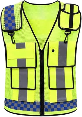 Gilet de sécurité réfléchissant avec poches zippées haute visibilité bande réfléchissante vêtements