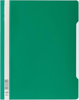 Dossiers/fichiers de rapports a4 durables clearview, vert, extra large, paquet de 50, 257005