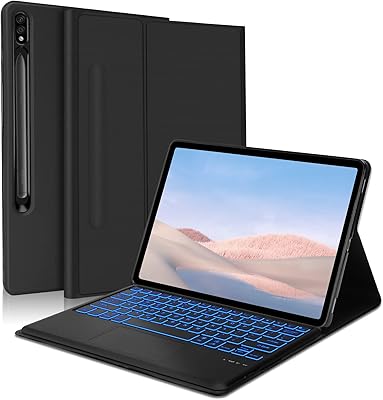 Étui clavier kvago pour samsung galaxy tab s8 plus s7 fe s7 plus