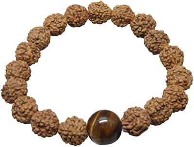 Bijoux par arihant rudraksha bracelet en cuir five mukhi / visage oeil de tigre | certifié naturel | bracelet astrologique | influence positive | unisexe pour homme et femme. Shoppez futé, shoppez Diaytar Sénégal
