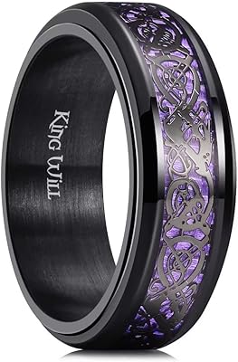 Bague de mariage en carbure de tungstène pour hommes de 8 mm, argent/or/noir