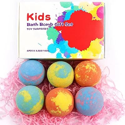 Coffret cadeau de 6 bombes de bain, bombes de bain biologiques pour enfants