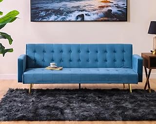 Canapé-lit en tissu et mobilier de luxe léger (couleur bleue)