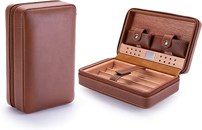 Étui à cigares de voyage en cuir cigarlong avec plateau à cigares intégré