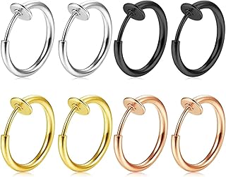 8 pièces de fausses boucles d'oreilles pour le nez et les lèvres
