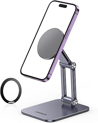 Support de téléphone portable magnétique ugreen pour bureau, support d'iphone réglable en aluminium