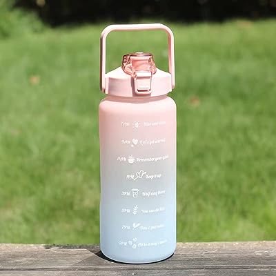 Grande bouteille d'eau en plastique de motivation xiaoguo 2l (rose)