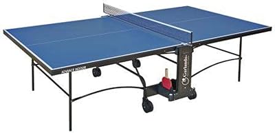 Table pliante garlando advance gdc-277i tt avec roulettes - bleu