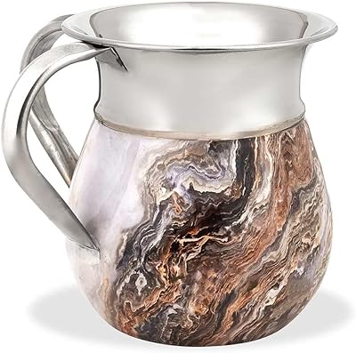 Tasse de lavage élégante en aluminium zion judaica 55 " avec autocollant
