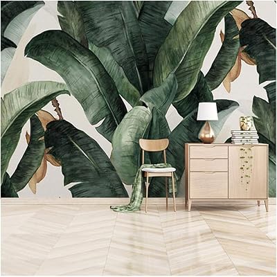 Papier peint mural 3d plante tropicale feuilles vertes murale salon salle à manger