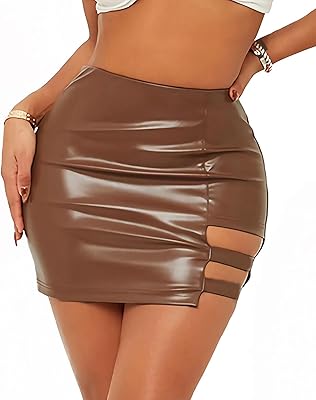 Jupe en cuir pu pour femmes, taille haute, jupe courte en cuir pu