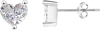Élégantes boucles d'oreilles solitaires en argent sterling 925 pour femme parsemées de pierres