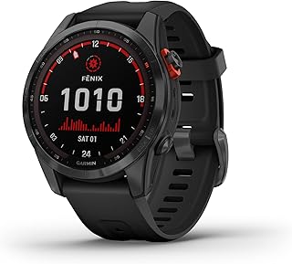Montre gps multisports à énergie solaire garmin fenix ​​​​7s, gris foncé avec bracelet