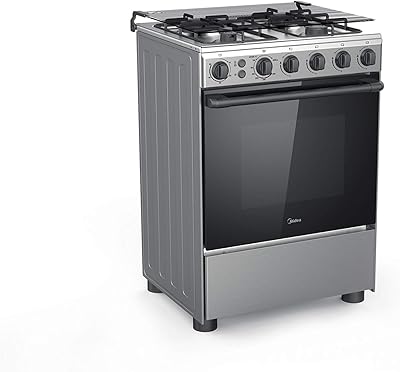 Cuisinière à gaz medea, 4 brûleurs, acier inoxydable, taille 60 x 60 cm