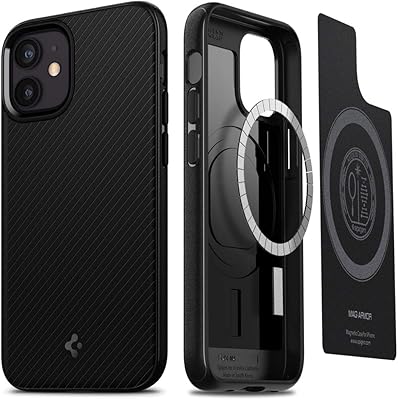 Coque de protection spigen mag armor conçue pour iphone 12 mini, compatible magsafe
