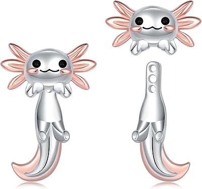 Boucles d'oreilles axolotl pour filles en argent sterling 925 à tige