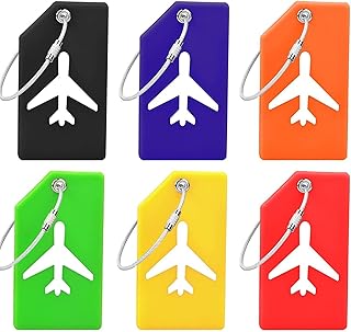 Étiquettes à bagages, 6 étiquettes à bagages en silicone, étiquettes à bagages