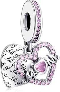 Breloque cœur mère pour bracelet pandora en argent sterling 925 avec bijoux cubiques