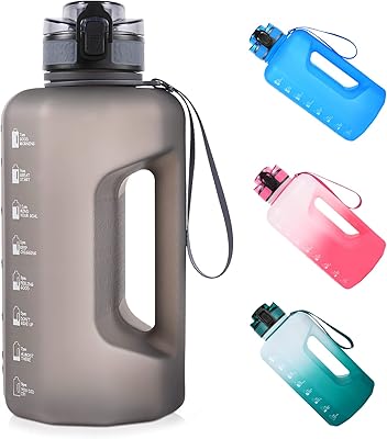 Grande bouteille d'eau de sport ludique avec poignée 2,2 l, motivationnelle, étanche