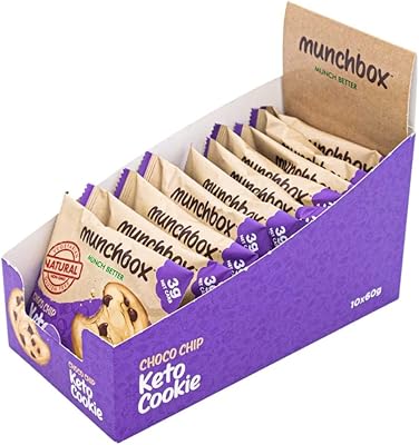 Munchbox choco chip keto cookie 60 g, paquet de 10