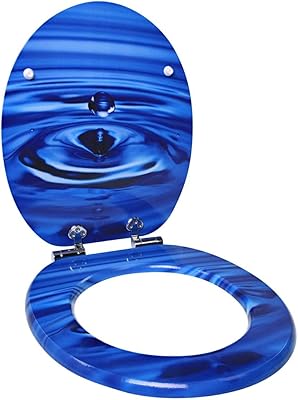 Abattant de wc, fermeture amortie avec revêtement mdf (bleu)