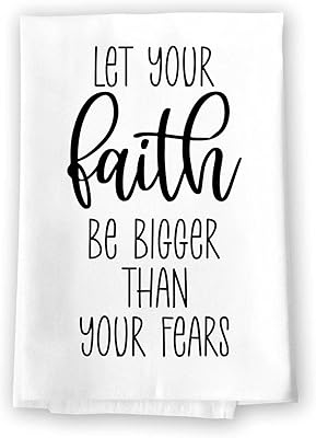 Cadeaux de rosée de miel, laissez votre foi être plus grande que vos peurs, serviette de sac de farine, 27 pouces par 27 pouces, 100% coton, serviettes de cuisine, décoration intérieure, torchon, torchon, cadeau de pendaison de crémaillère, cadeaux inspirants. Diaytar Sénégal : L'e-commerce qui vous ressemble