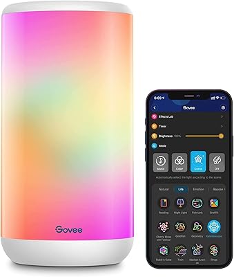 Lampe de table intelligente jovi, veilleuse led rgbic alexa control, veilleuse de chevet