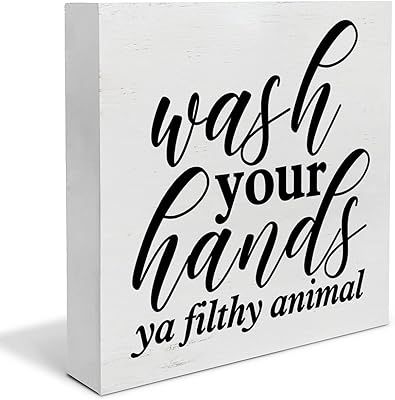 Pays lavez-vous les mains ya filthy animal boîte en bois panneau décor bureau panneau humour salle de bain boîte en bois bloc panneau rustique maison étagère décoration murale. L'univers du discount accessible 24/7 sur Diaytar Sénégal