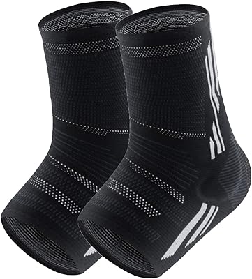 1 paire d'orthèses de cheville réglables avec absorption des chocs en silicone flexible