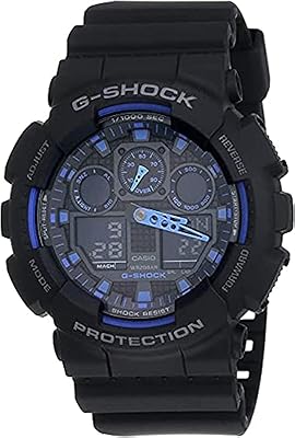 Montre analogique-numérique g-shock ga-100-1a2dr pour homme, noir, bracelet