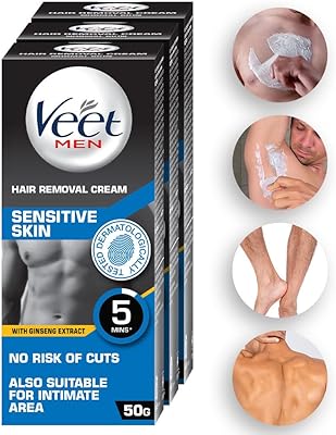 Crème dépilatoire vétérinaire pour hommes, peau sensible, 50 g chacune (paquet de 3)