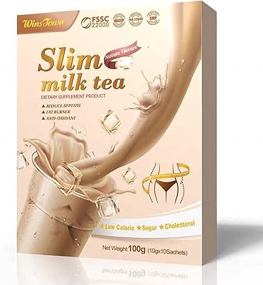 Wins town delicious slim milk tea, 100 g - 10 bâtonnets, saveur melon