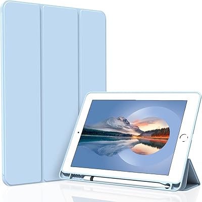 Coque ctmp molle pour ipad air 3/pro 10,5 pouces, coque intelligente légère et fine en tpu souple avec béquille à trois volets et porte-stylo pour ipad air 3e génération/pro 10,5, bleu clair. La marketplace qui fait du bien à votre budget : Diaytar