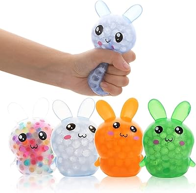 4pcs nouvelles balles anti-stress en forme de lapin de pâques pour enfants