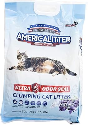 Litière pour chat american liter ultra door à la lavande capacité de 10