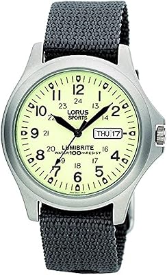 Montre à quartz analogique pour homme avec tissu et bracelet en tissu