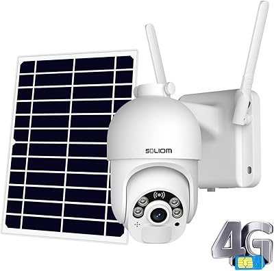 Caméra de sécurité cellulaire extérieure solium s800c-4g lte panoramique à 360 degrés