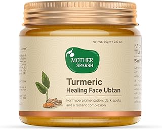 Poudre pour le visage au curcuma mother sparsh ubtan avec safran, pétales