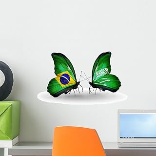 Deux drapeaux de papillons avec wallmonkeys, décoration murale graphique à décoller et à