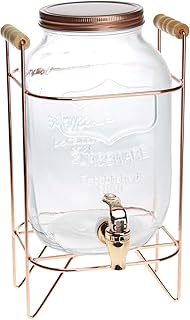 Distributeur de boissons en verre homecraft avec support bière avec robinet et couvercle